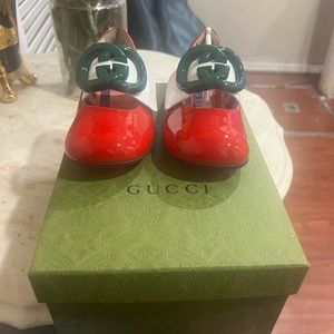 Gucci red GG ballet shoes size 27( 10)